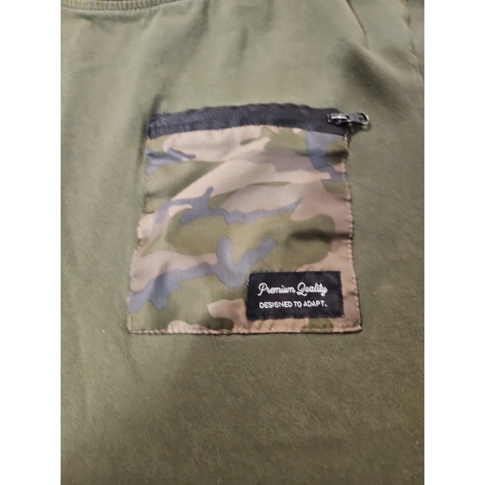 Nomad Brand T-shirt Olive With Camo Zip Chest Pocket Mens Lg (1406 - Picture 2 of 8